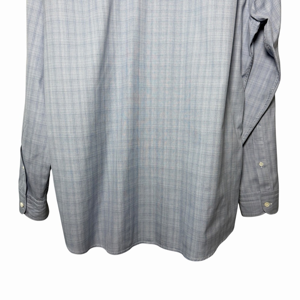 Ermenegildo Zegna Mens Traveller XL Blue Check Luxury 100% Cotton Shirt Designer - Picture 8 of 12